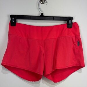 Oiselle Vibrant Hot Pink Athletic Shorts with liner and pocket. Size 6